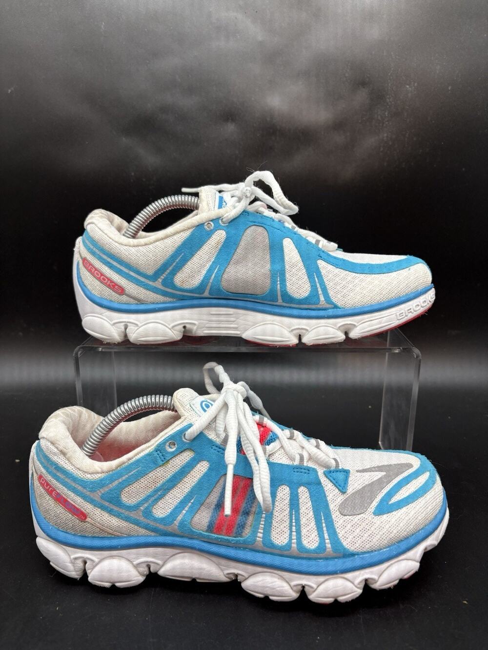 Brooks PureFlow 2 White Blue Running Training Shoes Sneaker Womens 6 1201311B149